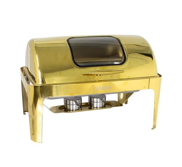 Gold Rectangular Roll Top Chafing Dish