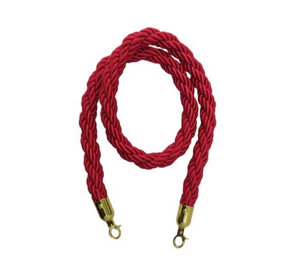 Twisted Stanchion Ropes With Gold Clip