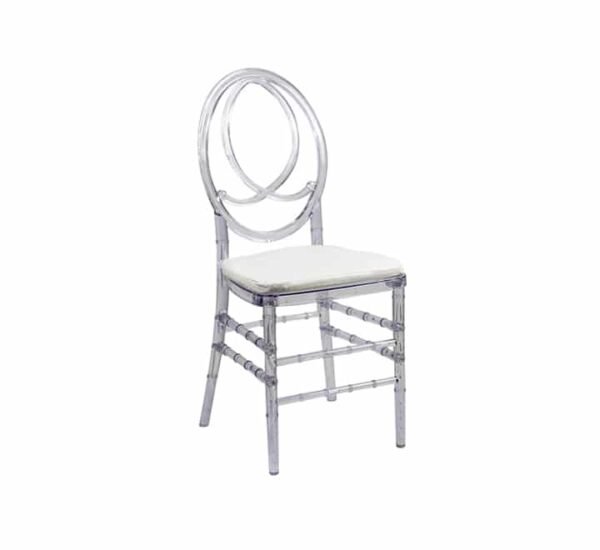 Clear Phoenix Chair with Leather Cushion