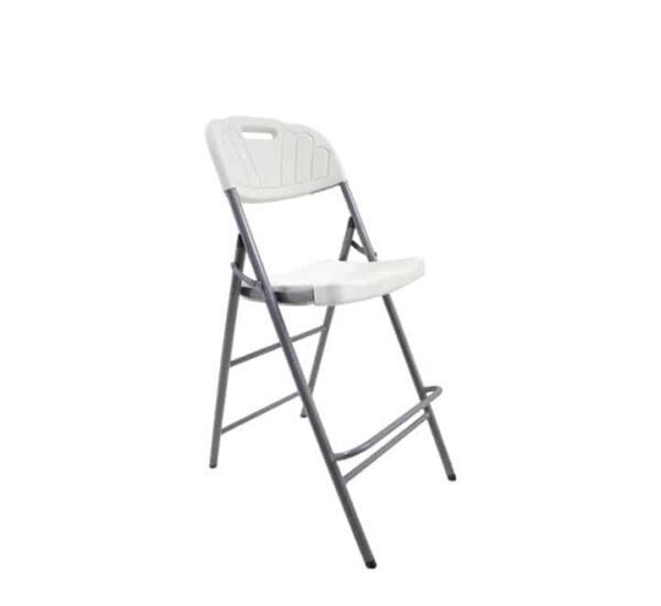 Plastic folding Bar Chair White